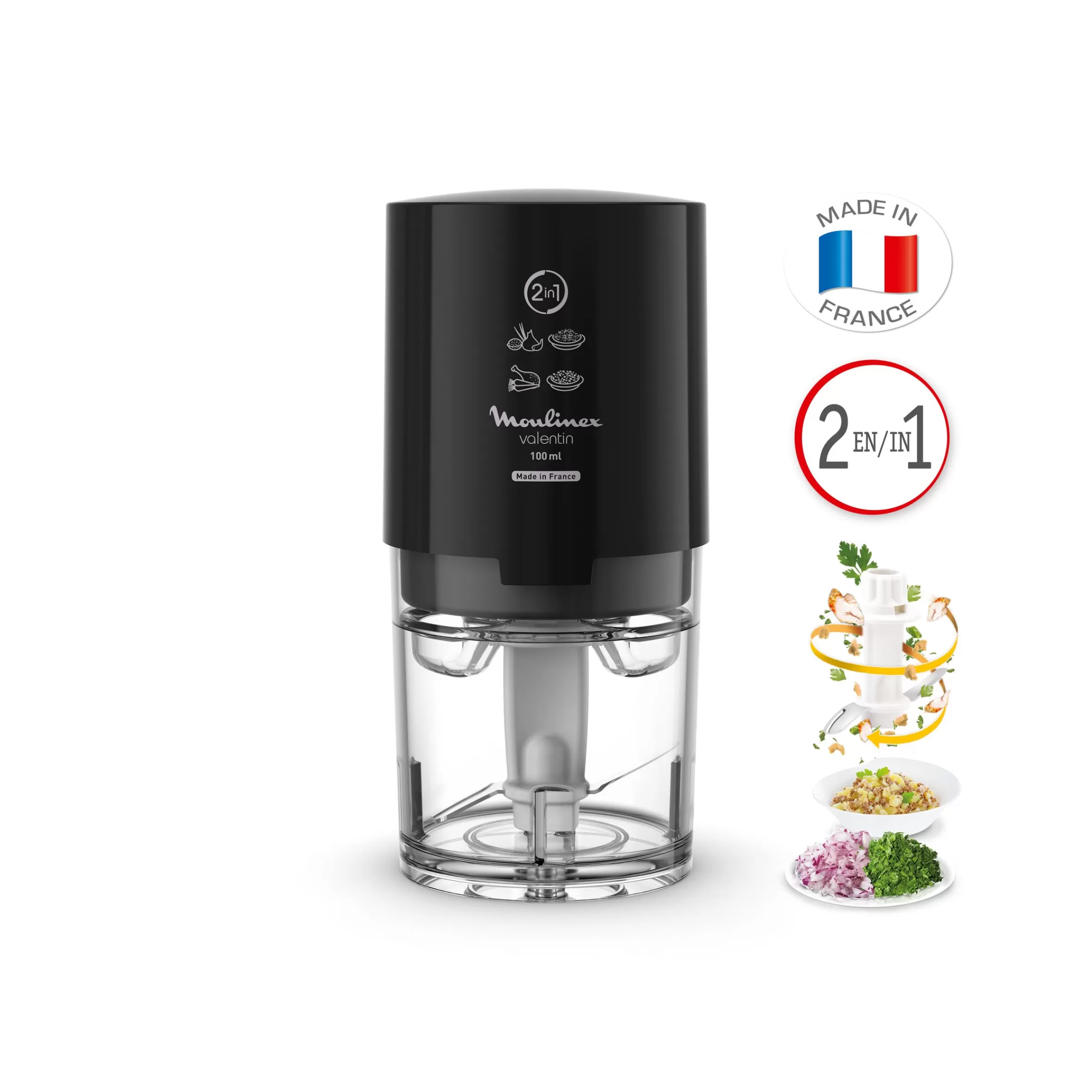 Mini Hachoir Valentin Noir 220 W-Moulinex Outlet