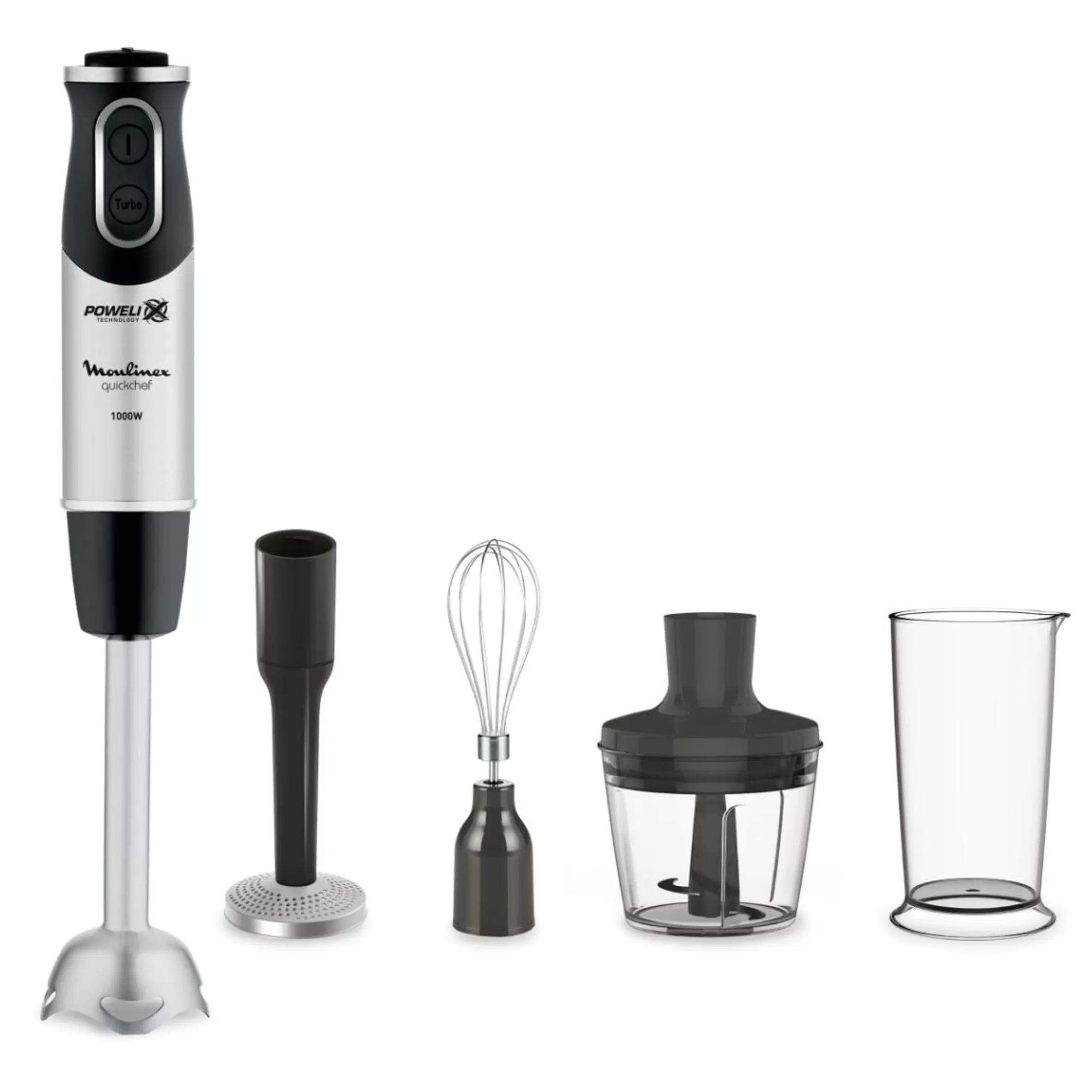 Quickchef 4 En 1 Noir /Inox 1000W + 3 Accessoires-Moulinex Shop